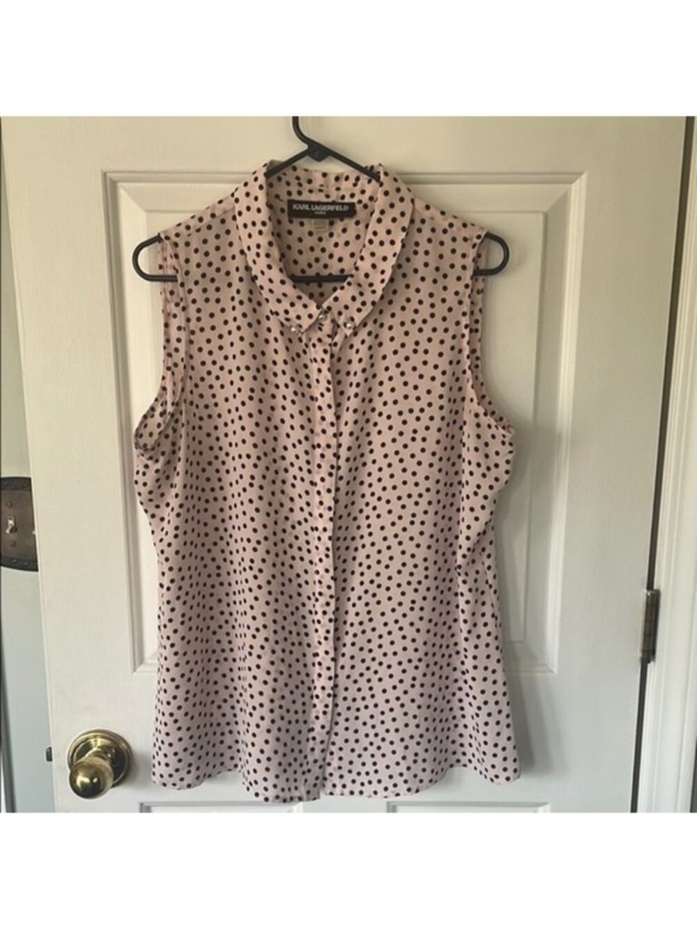 Pink Polka Dot Sleeveless Top